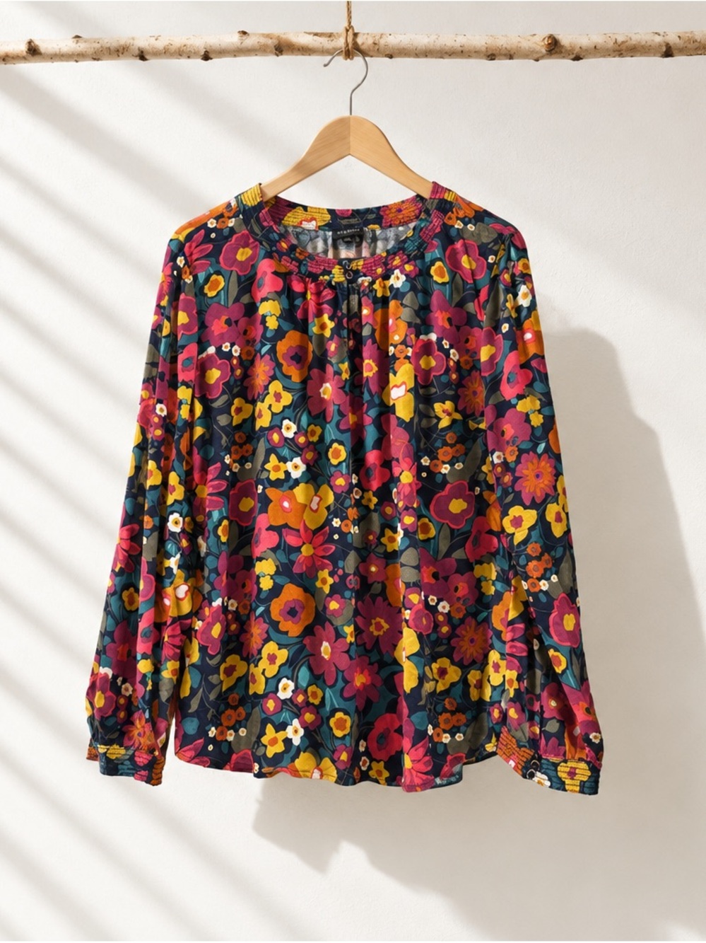 Talbots Women's Floral Long-Sleeve Blouse in Multicolor